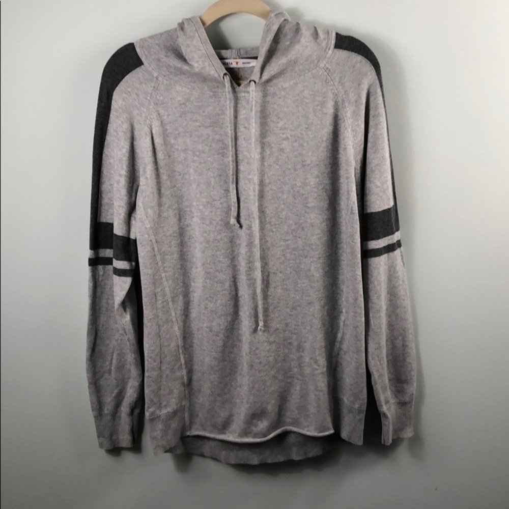 Athleta Gray Hoodie with Black Stripes